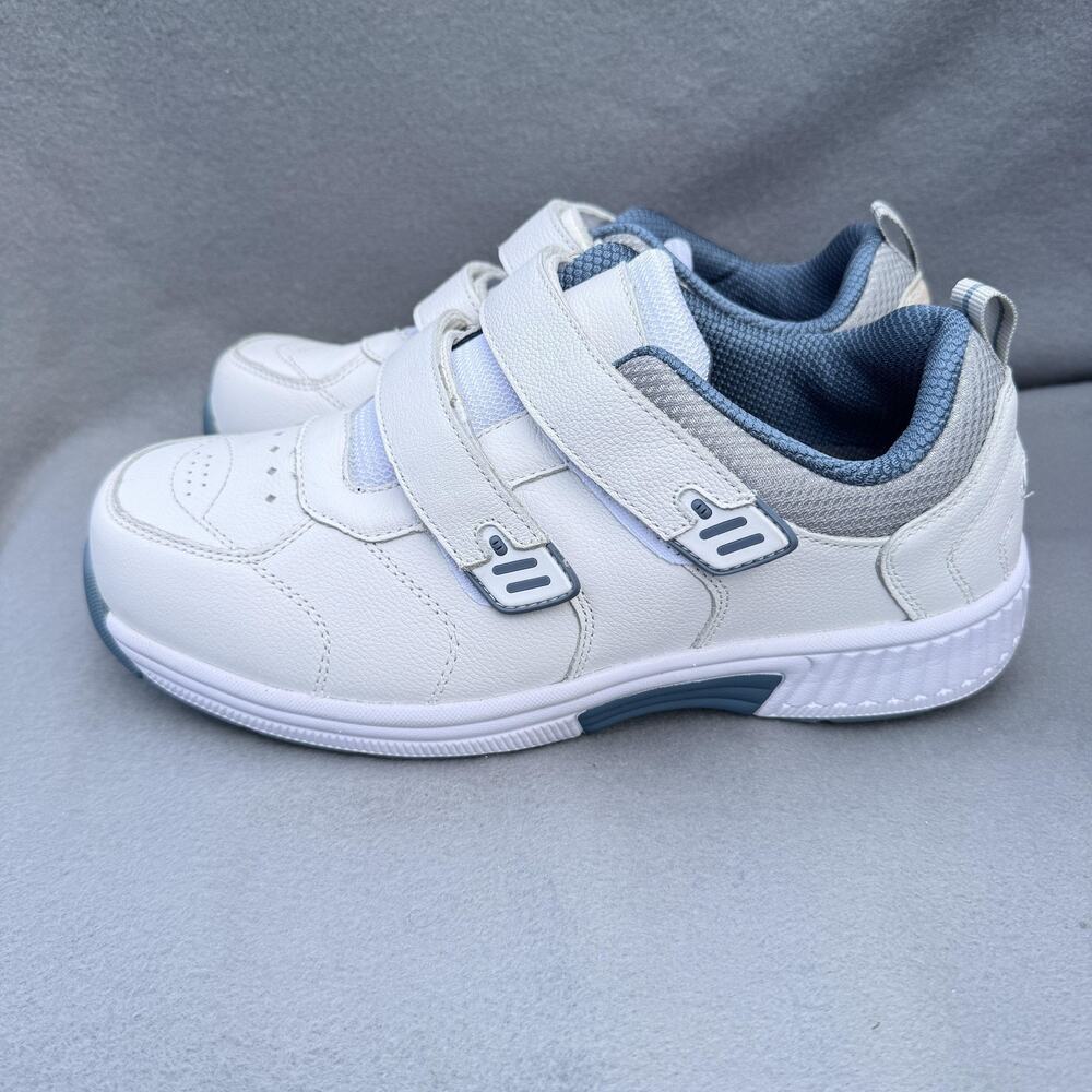 Orthofeet‎ 652 Shoes Mens Size 8 XX-Wide White Leather Walking Sneakers